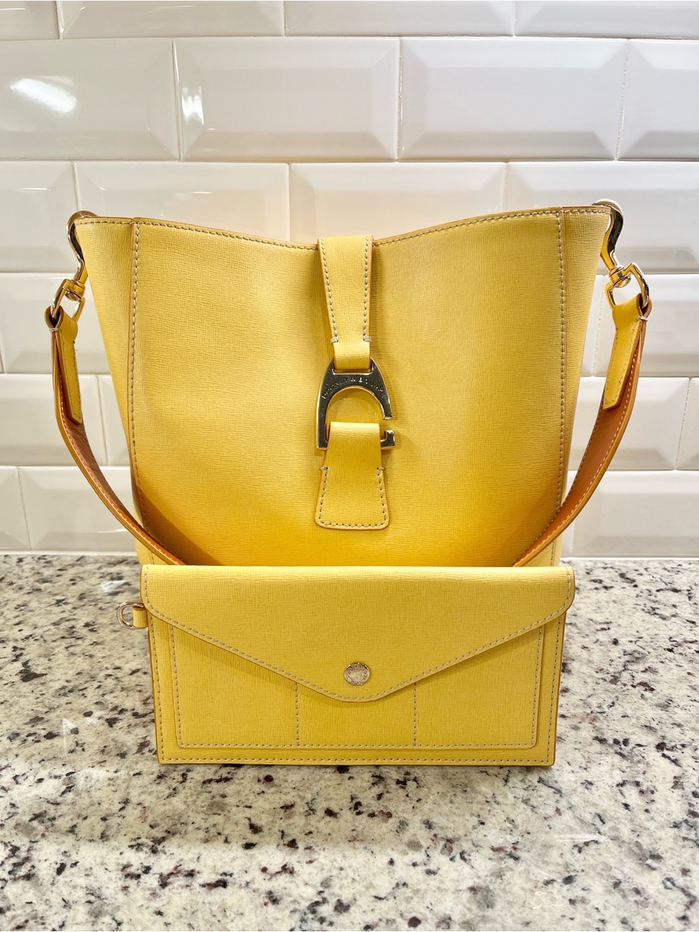 Dooney & Bourke Emerson Shoulder Bag with Pouch Set EUC